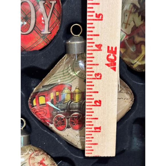 Vintage Inspired Glass larger Christmas Ornaments Set Of 7 Costco country retro - Picture 10 of 11